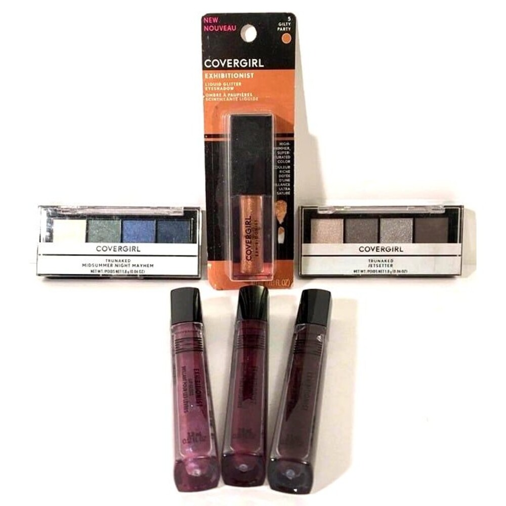 Bundle of 6 Covergirl Eyeshadow Quads Lipstick Gloss New